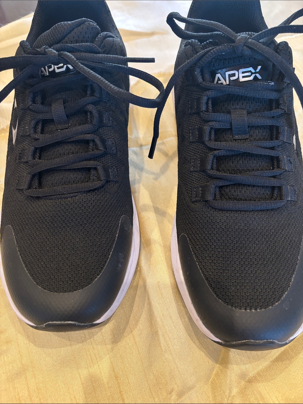 Apex Black Athletic Running Shoes with White Soles